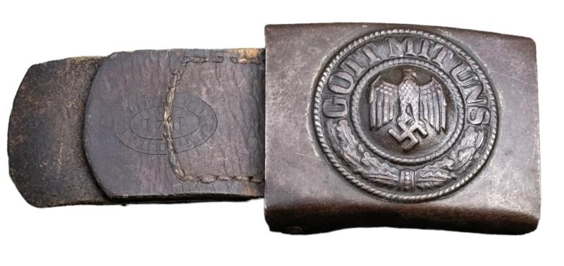 Wehrmacht steel Belt Buckle with Tab