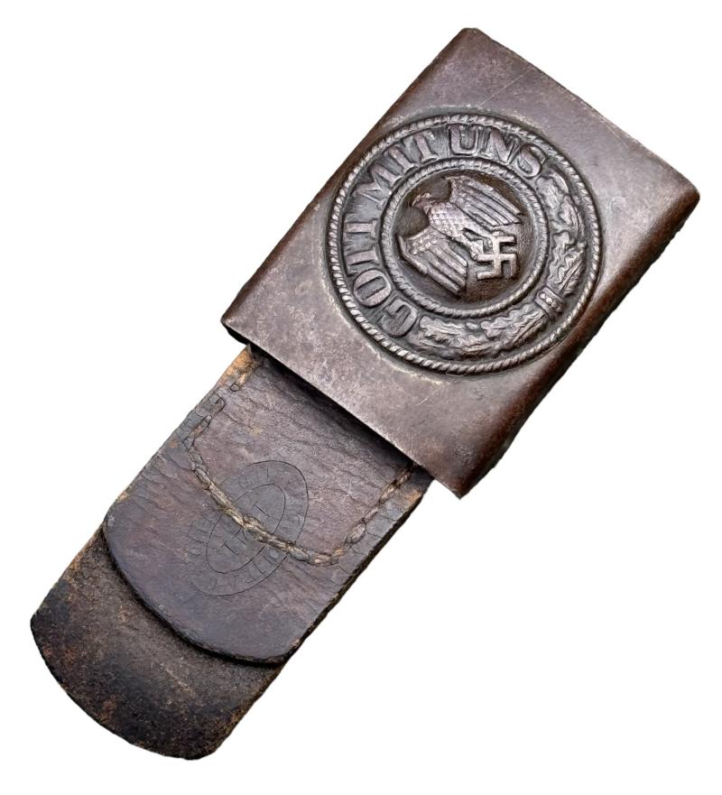 Wehrmacht steel Belt Buckle with Tab