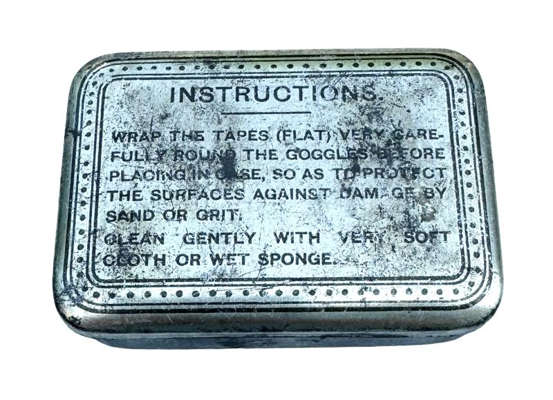British WW2 Dust Goggles in metal case
