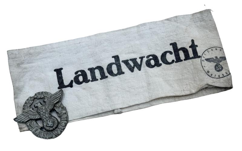 Landwacht Armband and Cap Badge