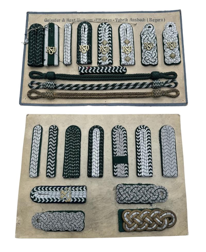 Third Reich Factory sample cards with Shoulderboards