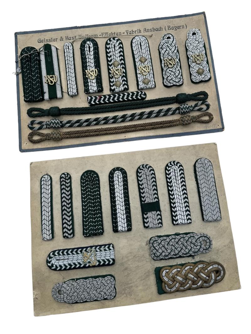 Third Reich Factory sample cards with Shoulderboards