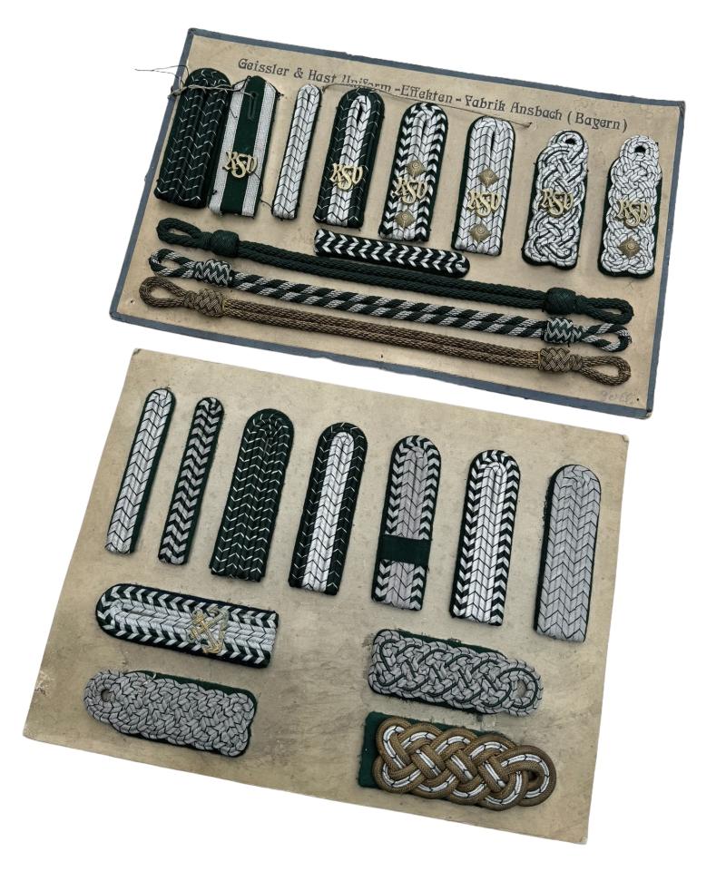 Third Reich Factory sample cards with Shoulderboards