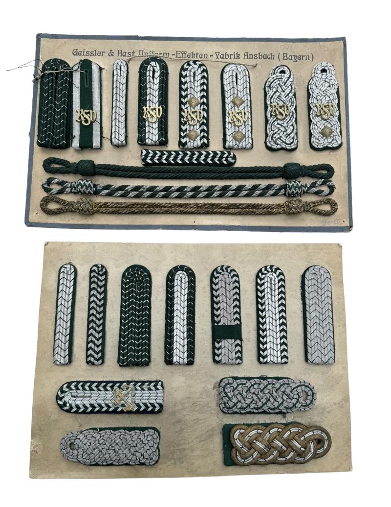 Third Reich Factory sample cards with Shoulderboards