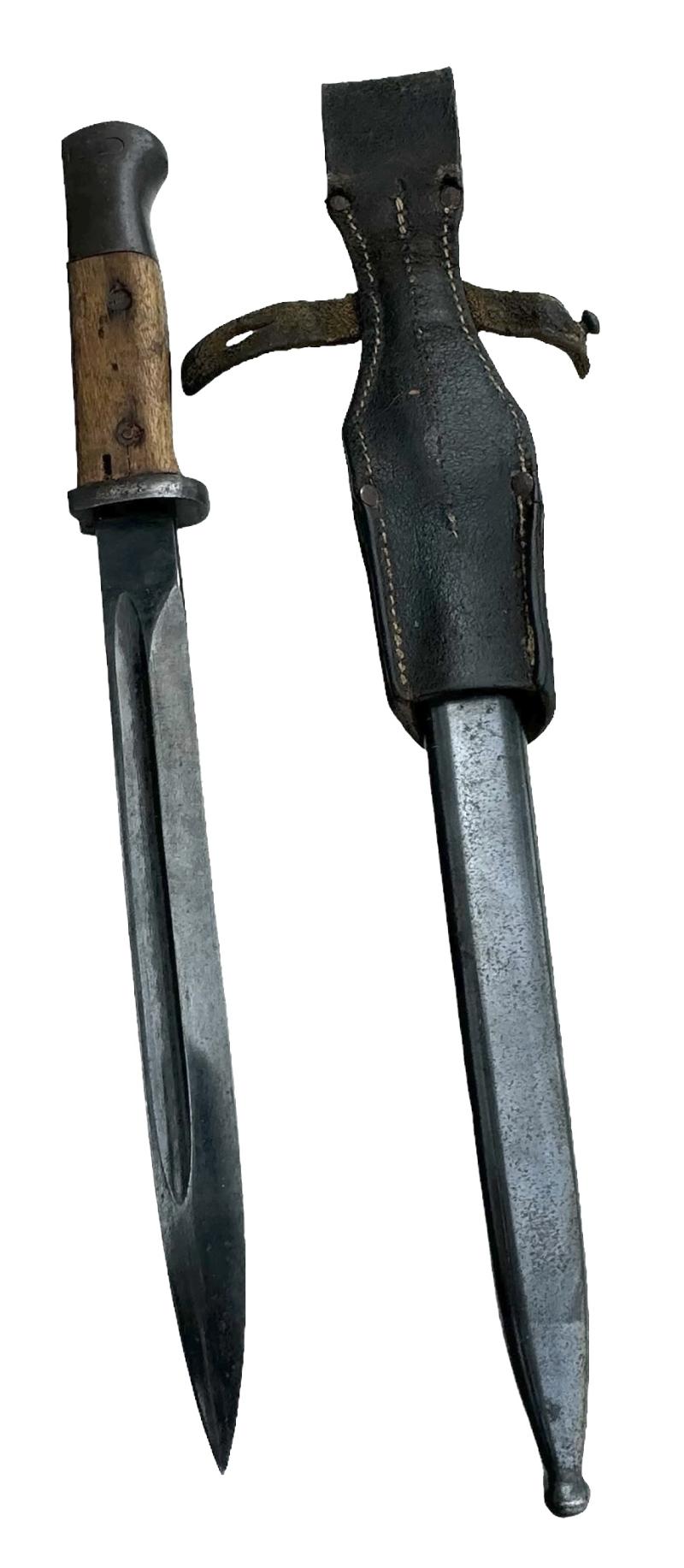 K98 Bayonet with leather Frog (Commercial)
