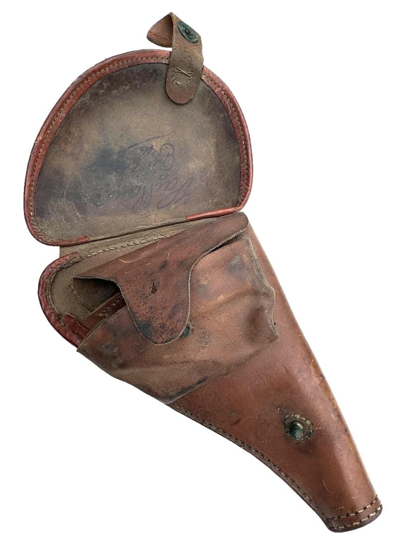 French Leather Revolver Holster Model 1892 WW1 WW2 Clam Shell