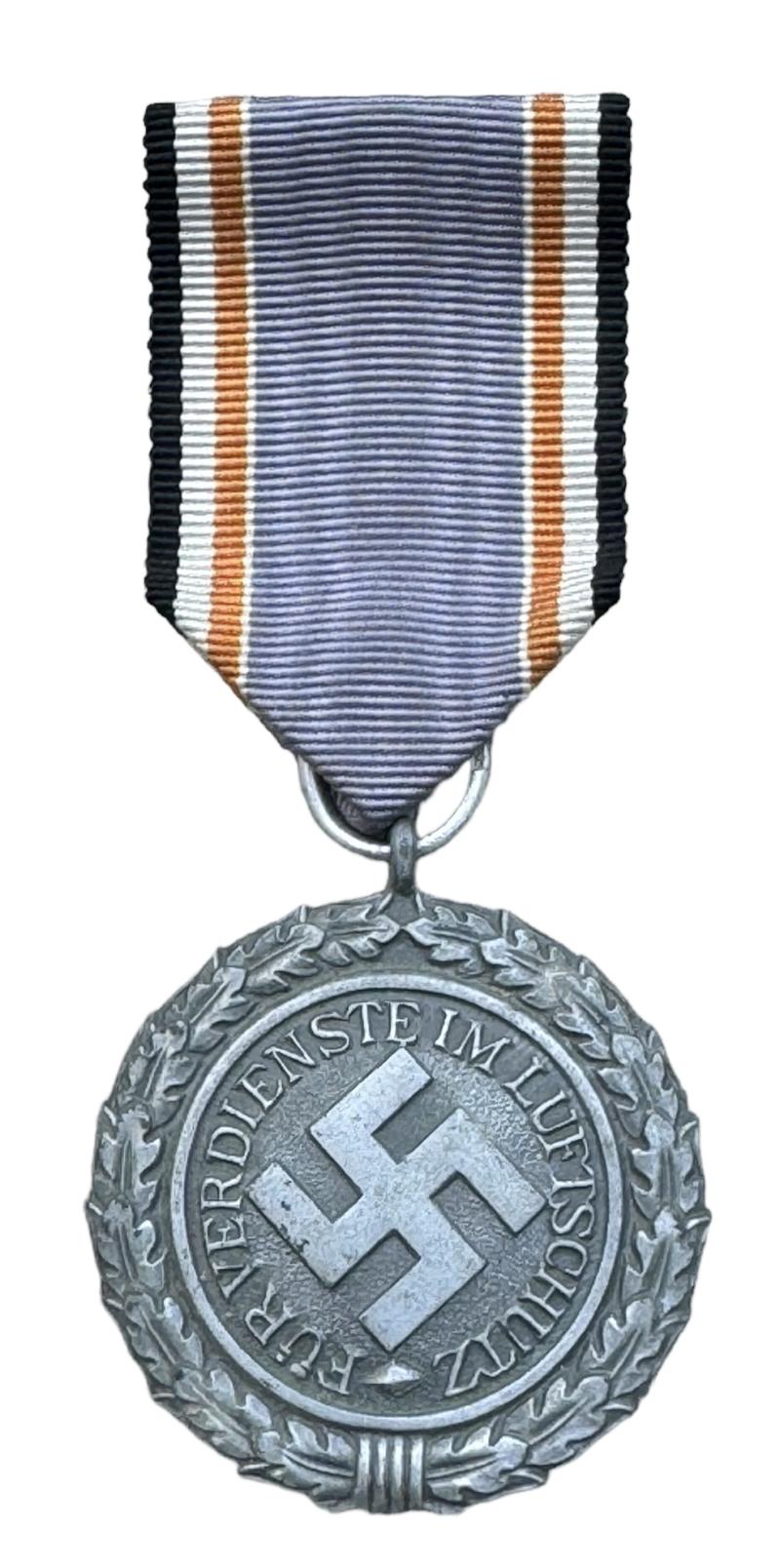 Luftschutz Medal in Case with Award Document