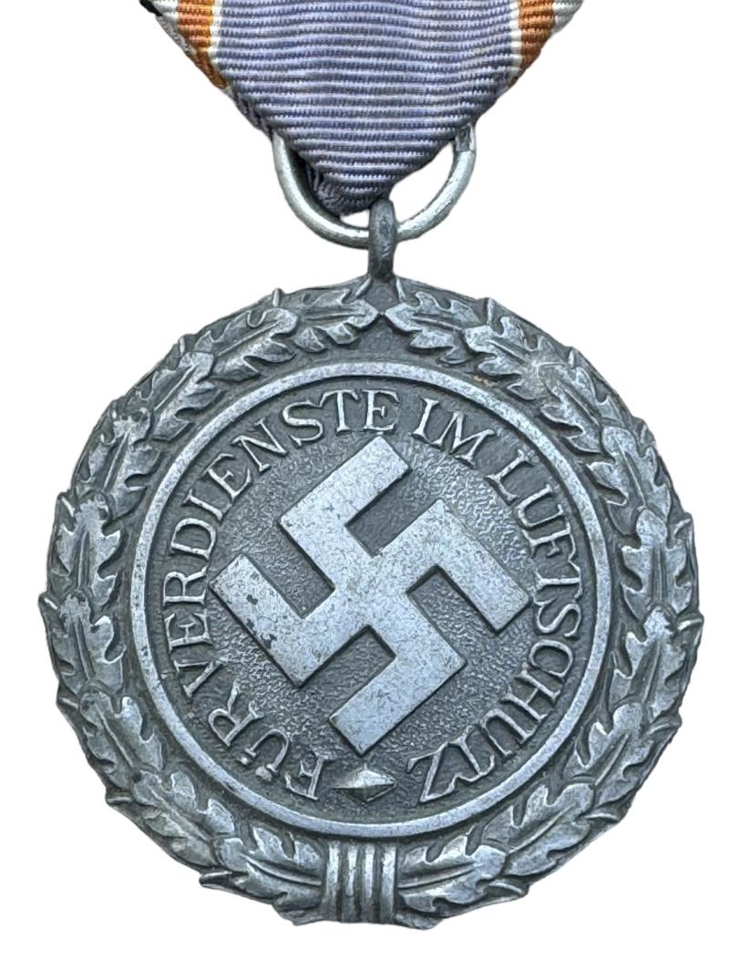 Luftschutz Medal in Case with Award Document