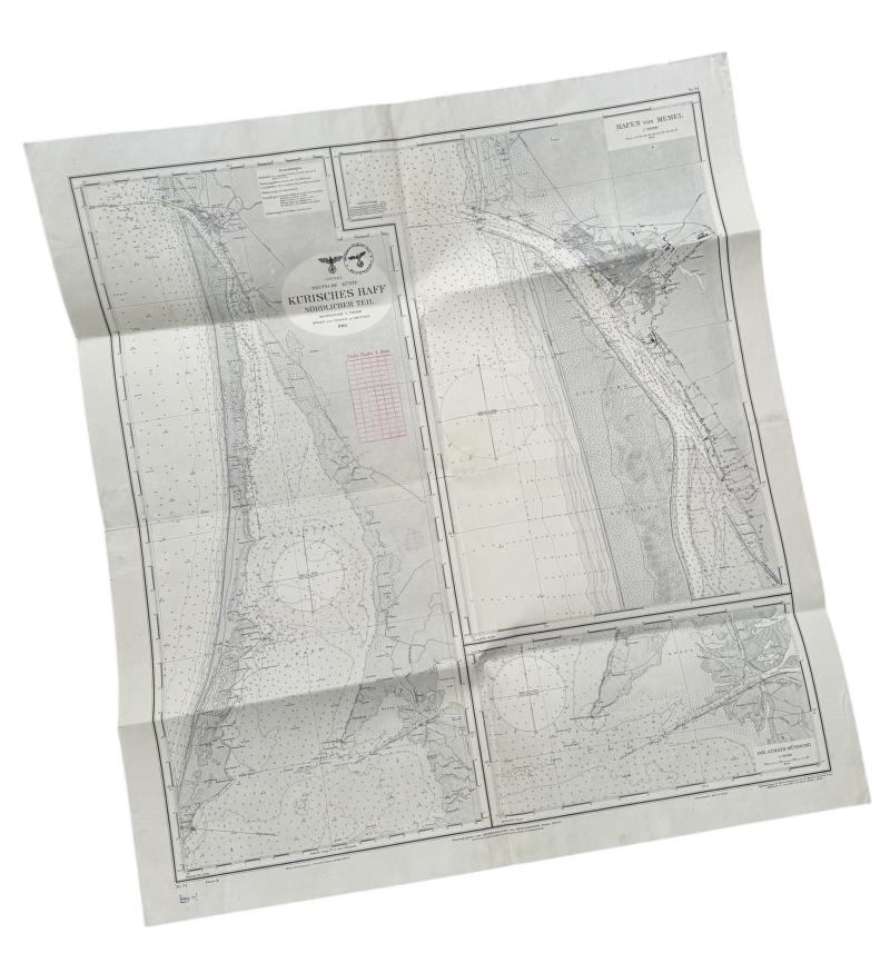 Kriegsmarine Map of Coast of Ost Preussen