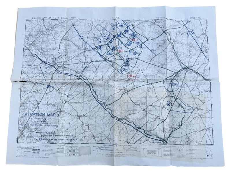 British WW2 Road Map France and Belgium