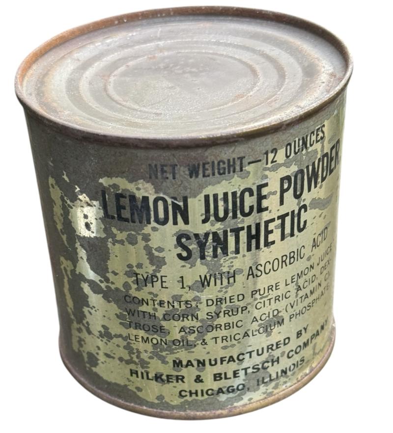 US WW2 Ration Can with Lemon Juice Powder
