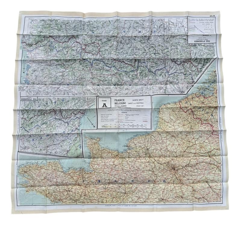 British/US WW2 Silk Escape Map