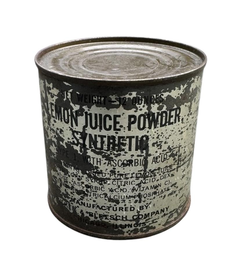 US WW2 Ration Can with Lemon Juice Powder
