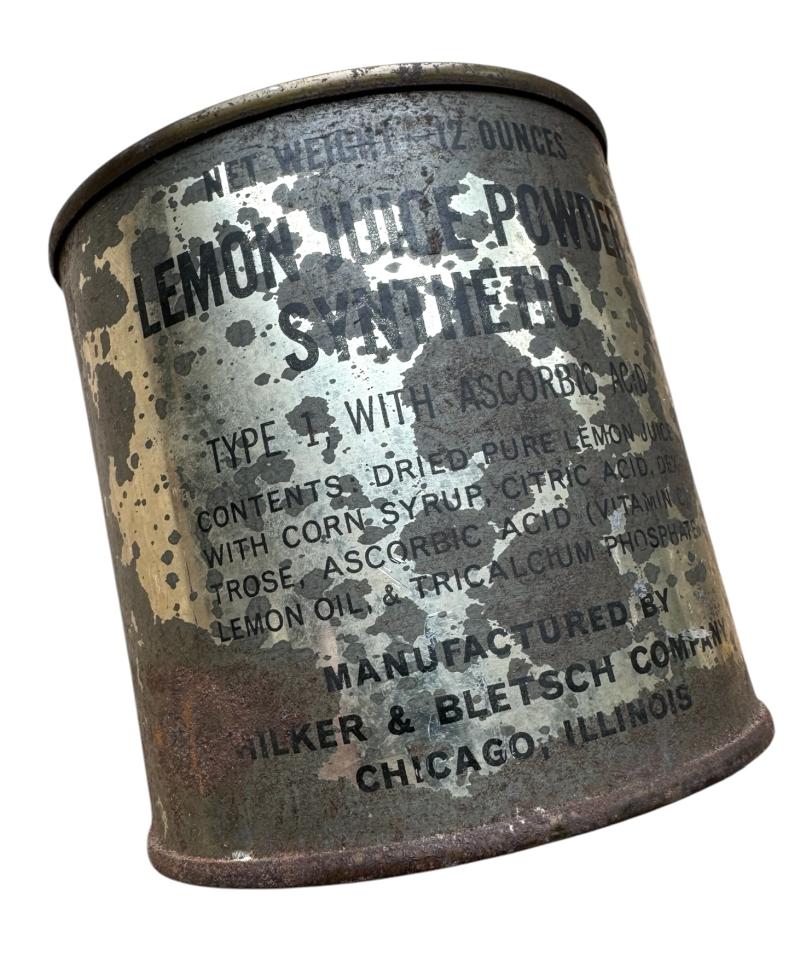 US WW2 Ration Can with Lemon Juice Powder