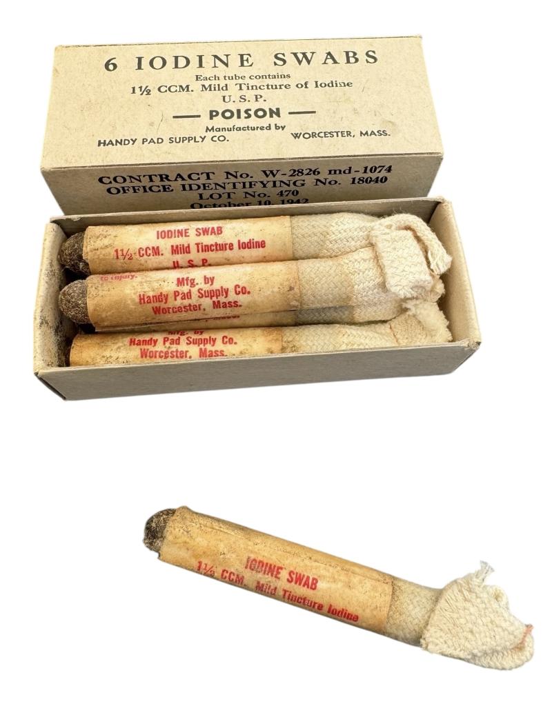 US WW2 Medical Iodine Swabs