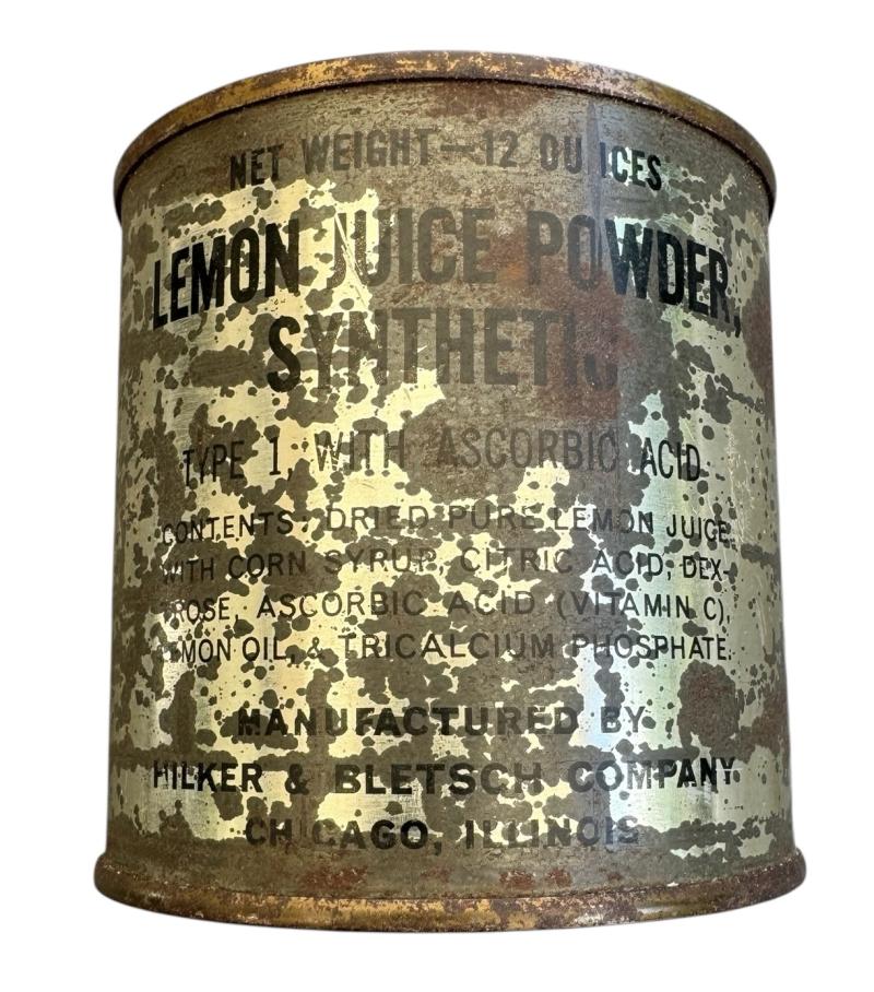 US WW2 Ration Can with Lemon Juice Powder