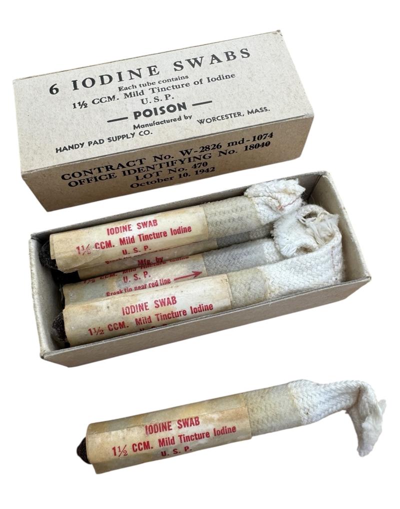 US WW2 Medical Iodine Swabs