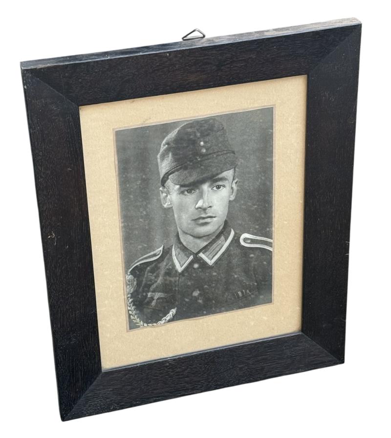 Framed Wehrmacht NCO Portrait Photograph