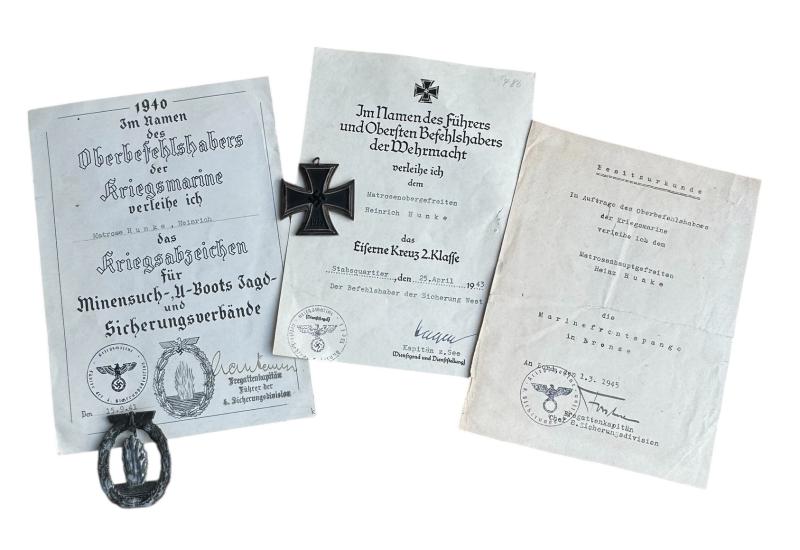 Kriegsmarine Award Documents and Awards
