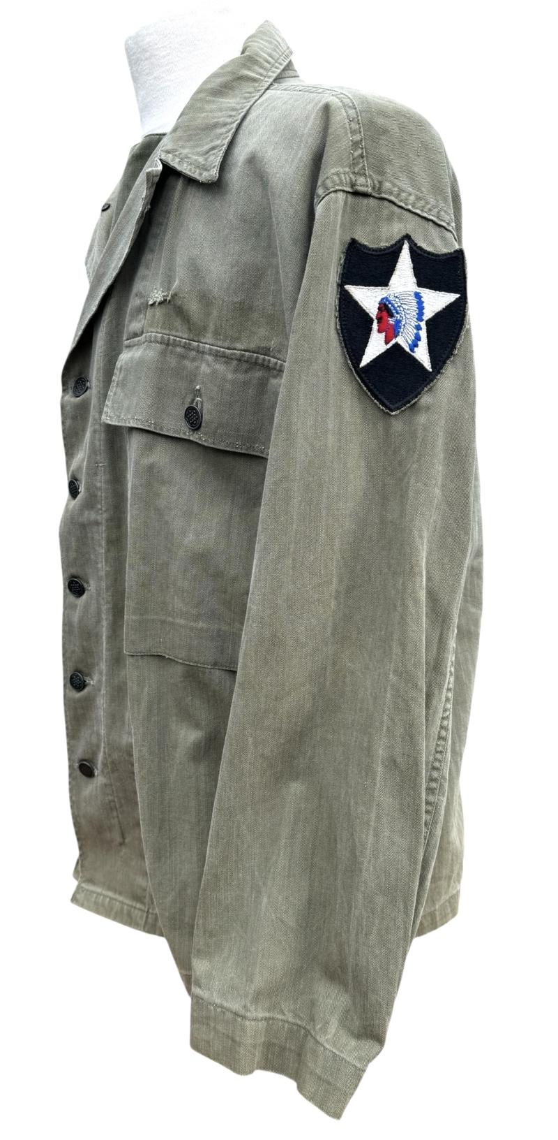 US WW2 HBT Tunic with Second Infantry Division Patch