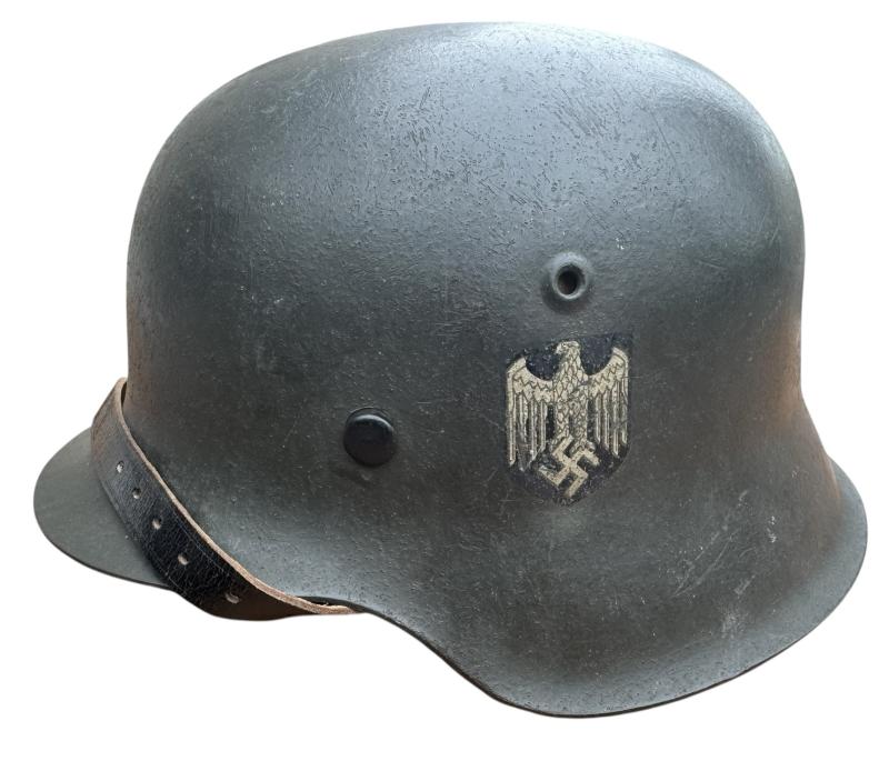Nice used Wehrmacht M42 SD helmet.
