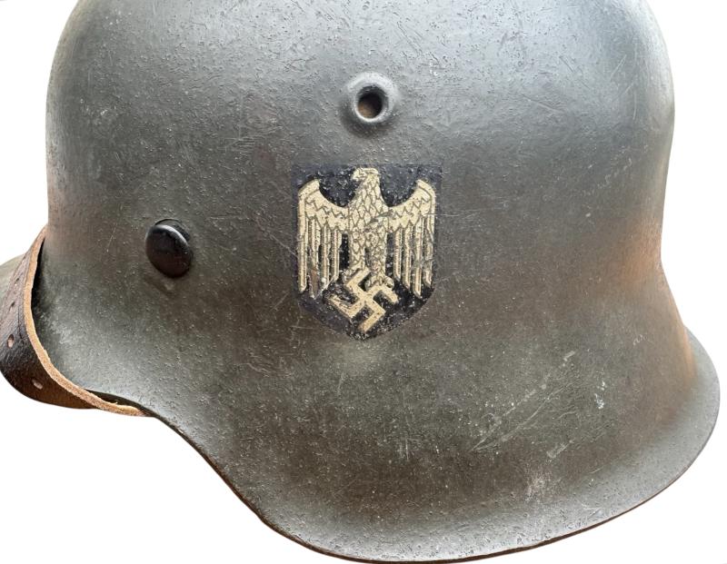 Nice used Wehrmacht M42 SD helmet.