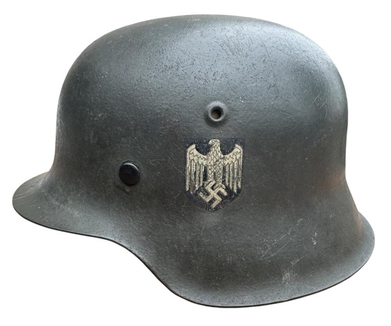 Nice used Wehrmacht M42 SD helmet.