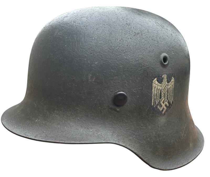 Nice used Wehrmacht M42 SD helmet.