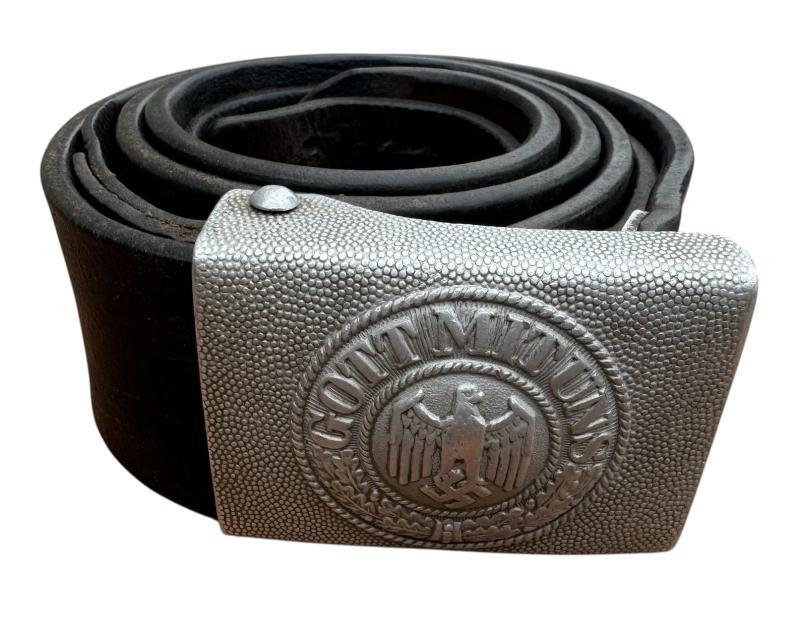 Wehrmacht Belt with Aluminium Belt Buckle with Tab