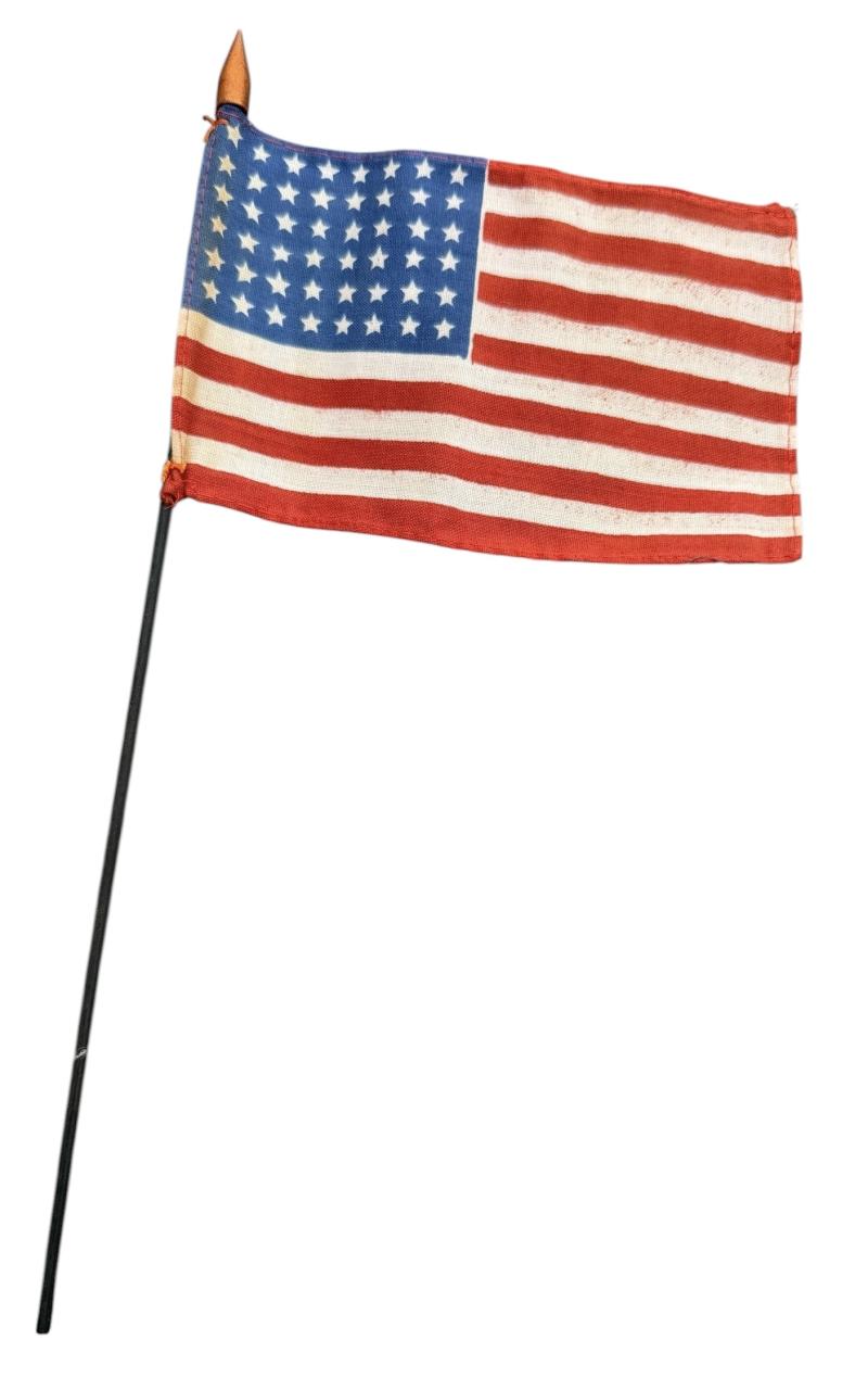 US WW2 48 star Little Flag on pole