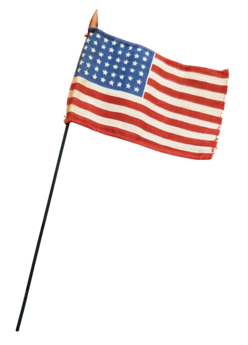 US WW2 48 star Little Flag on pole