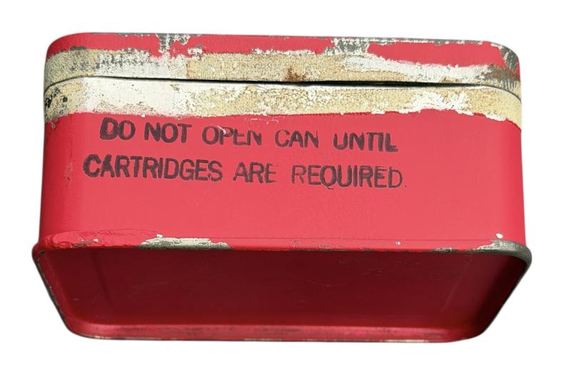 US WW2 Metal Flare Tin with 3 (Empty) Red Signal Flares