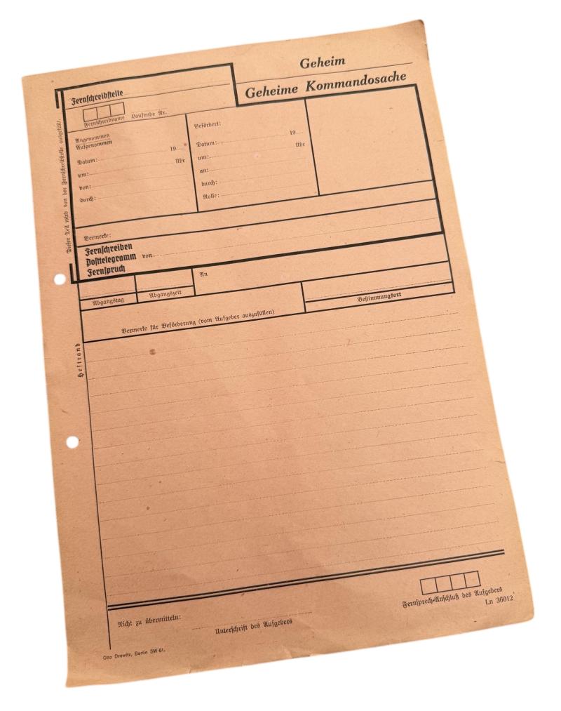 Wehrmacht Message Formulate