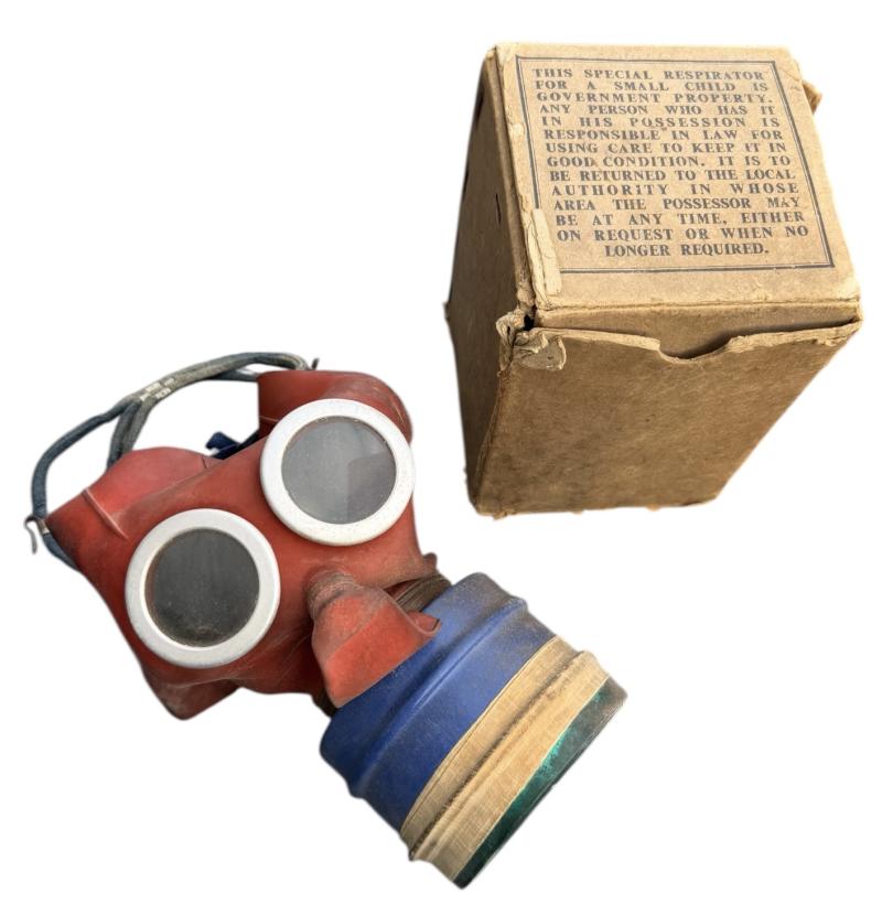 British WW2 Children’s Gasmask in Clipboard Box