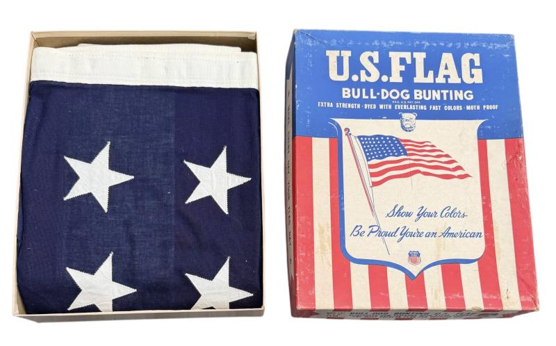 US WW2 48 Star Flag in original clipboard Box