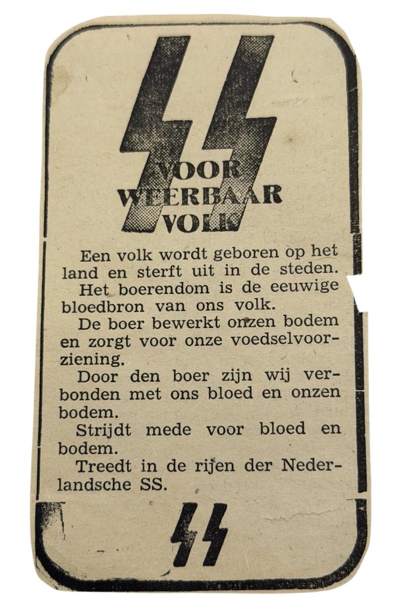 WaffenSS Newspaper Advertisement cutout
