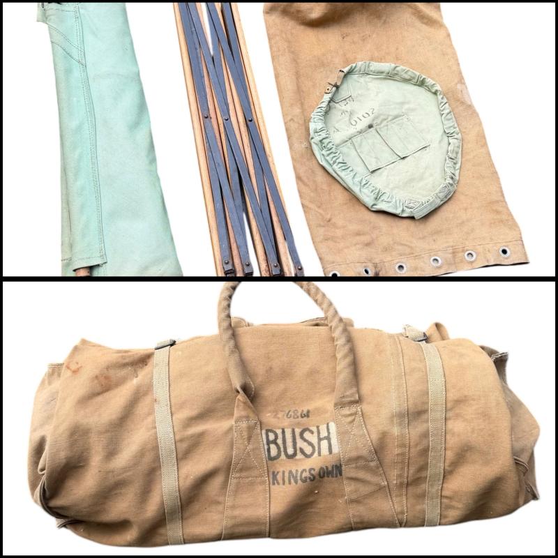 British WW2 Officers Holdall Bag with folding Field Bed