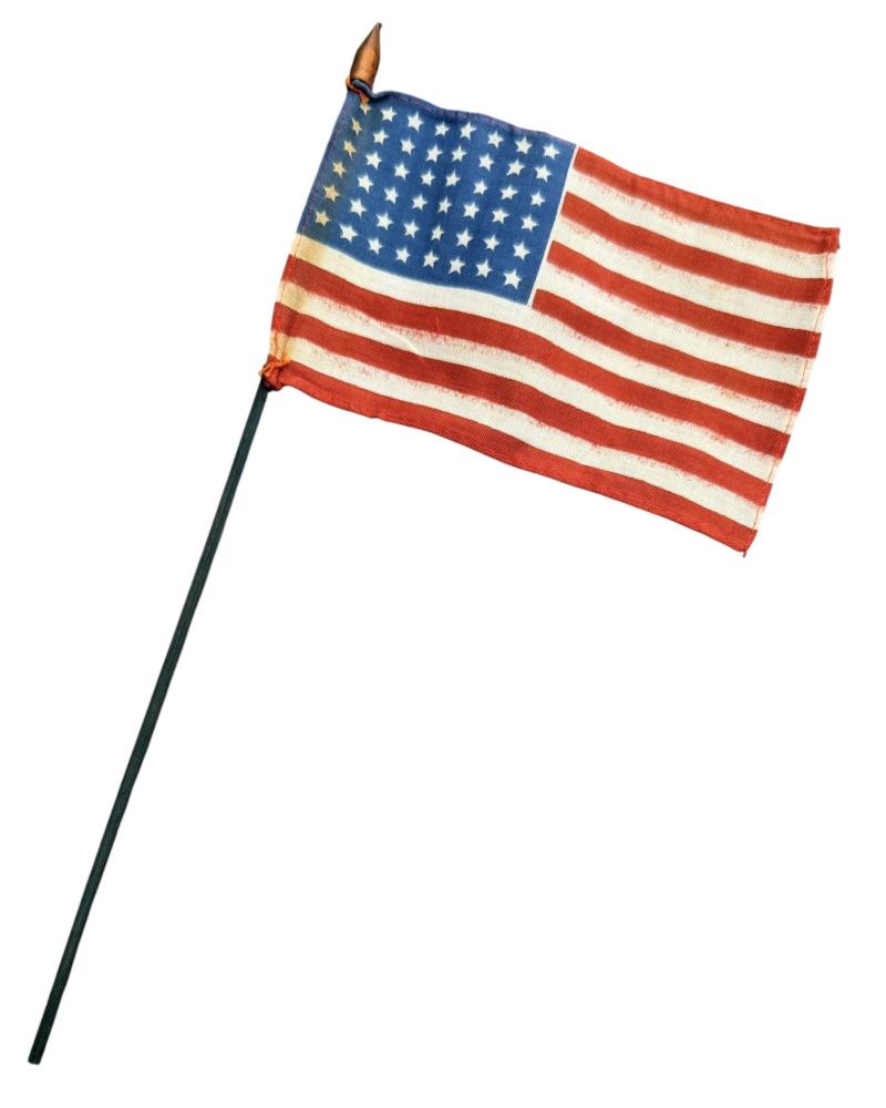 US WW2 48 star Little Flag on pole