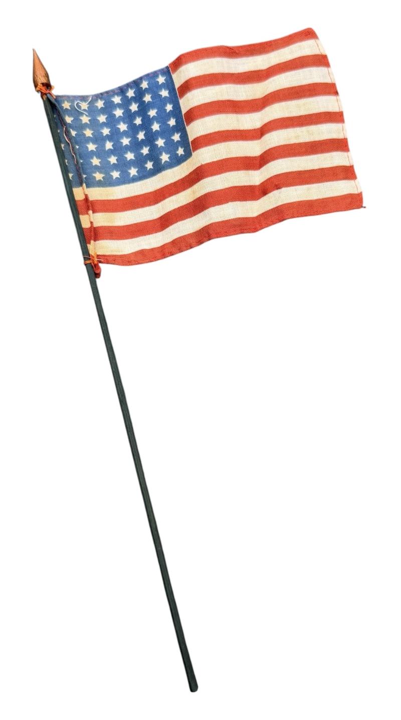 US WW2 48 star Little Flag on pole