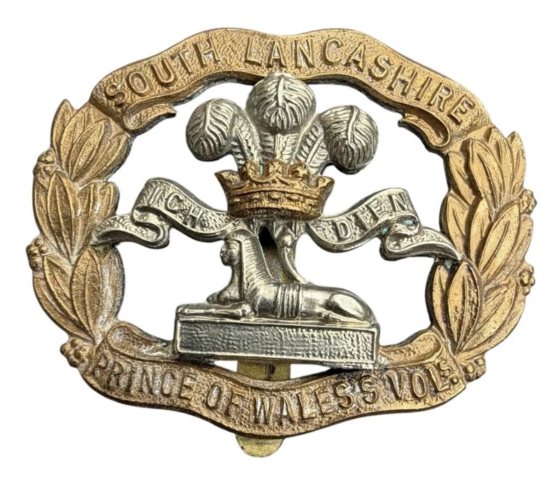 British WWI/WW2 South Lancashire Egypt Prince Of Whales Volunteer Cap Badge