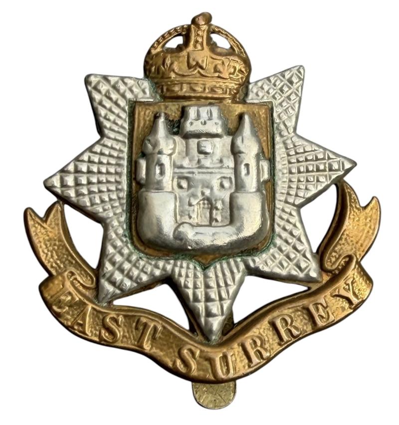 British WW2 East Surrey Regiment Cap Badge