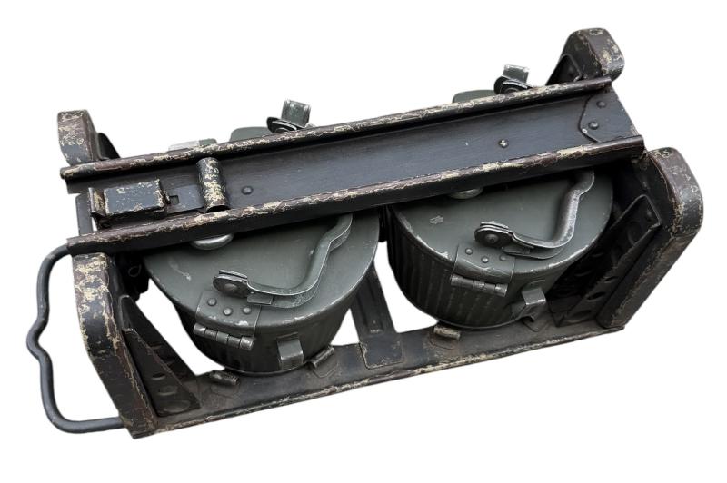 Very nice used MG34/42 Machinegun ammunition drums in carrying frame.