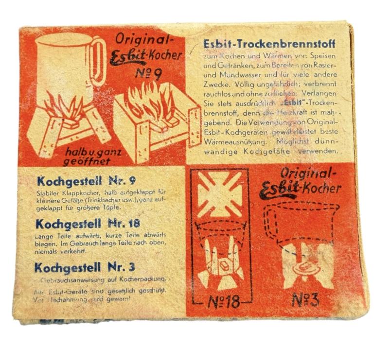 Wehrmacht Esbit Cooker with original Fuel Blok Packaging