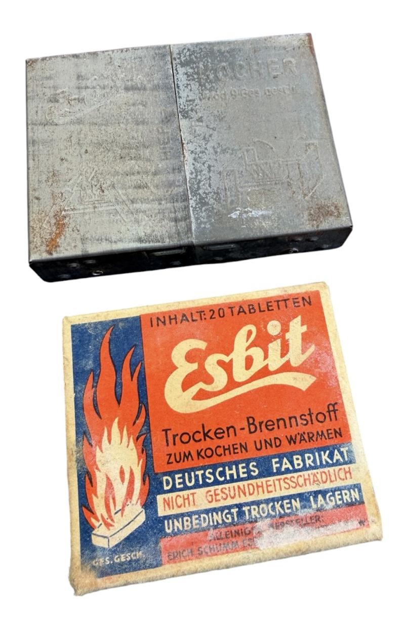 Wehrmacht Esbit Cooker with original Fuel Blok Packaging