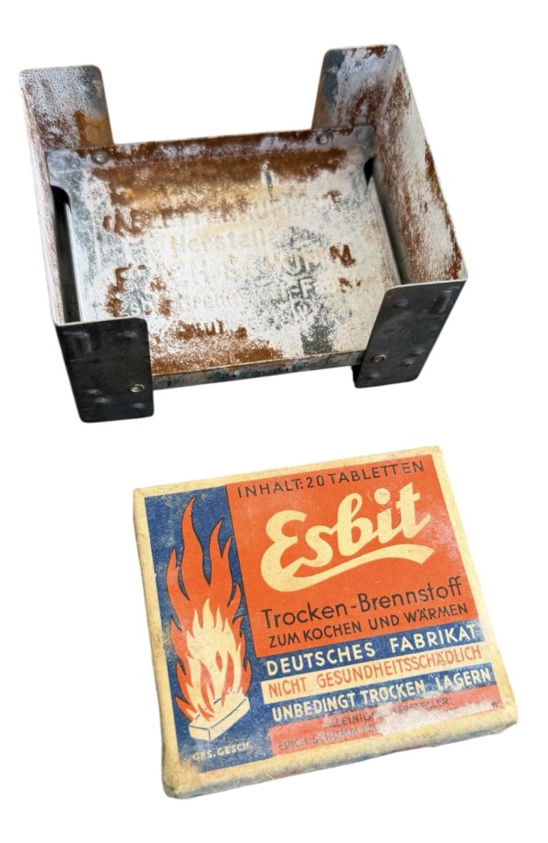 Wehrmacht Esbit Cooker with original Fuel Blok Packaging