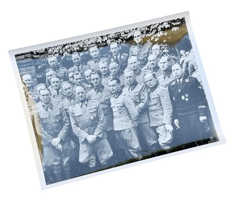 Very nice photograph of Officers and Knights Cross recipiënts of the SS.LAH with Sepp Dietrich