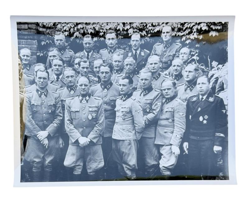 Very nice photograph of Officers and Knights Cross recipiënts of the SS.LAH with Sepp Dietrich