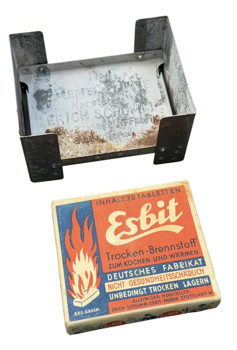 Wehrmacht Esbit Cooker with original Fuel Blok Packaging