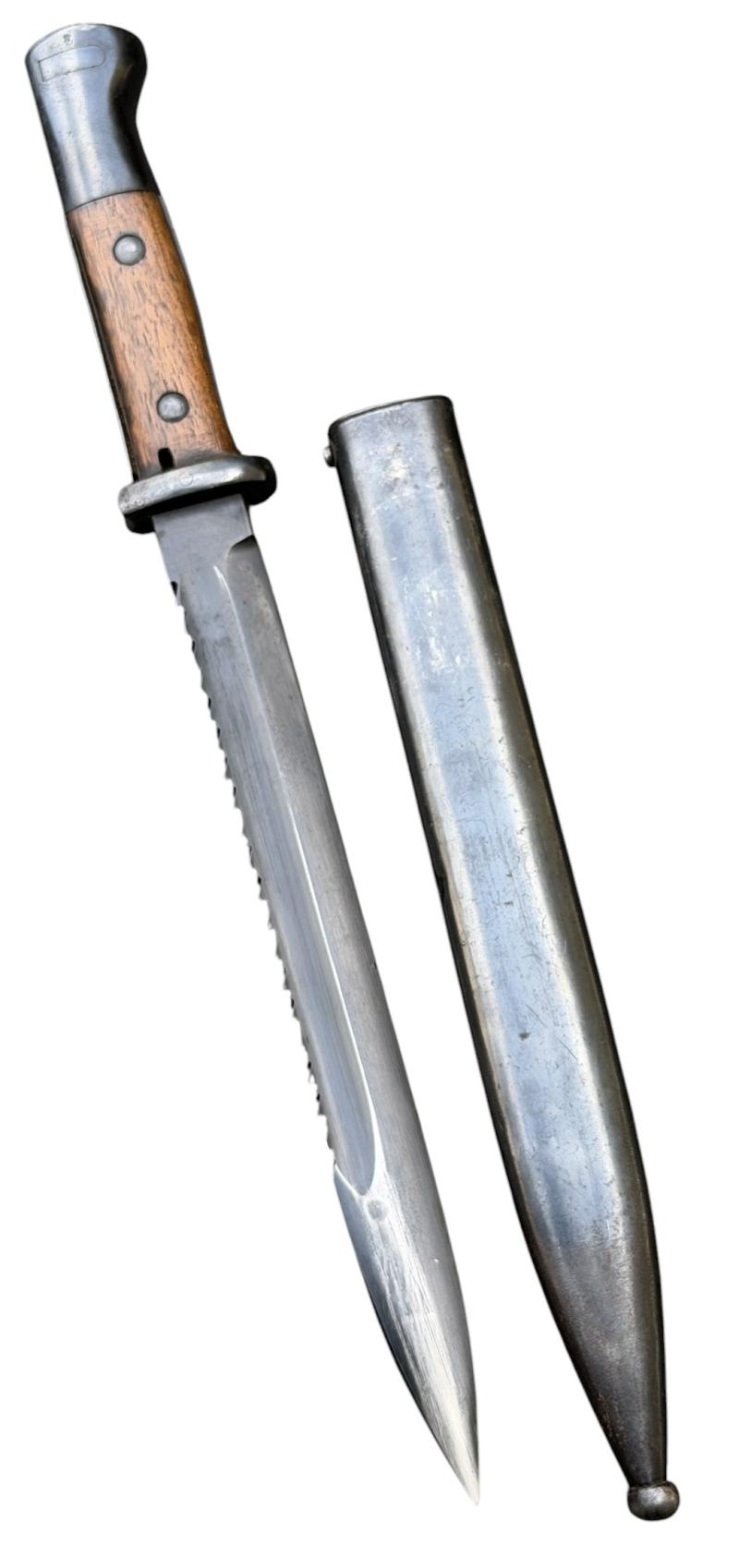 German WW1 Imperal Gewehr 98 Sawback Bayonet