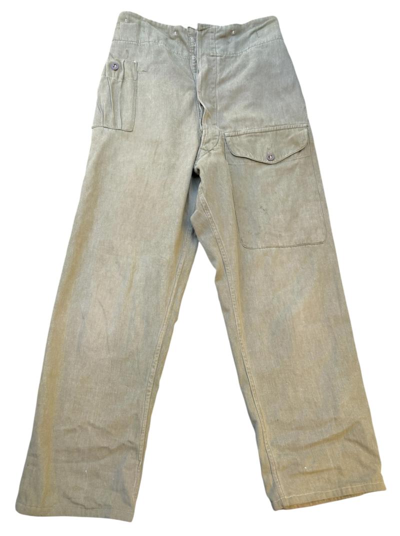British WW2 Denim P40 Trousers with cloth label